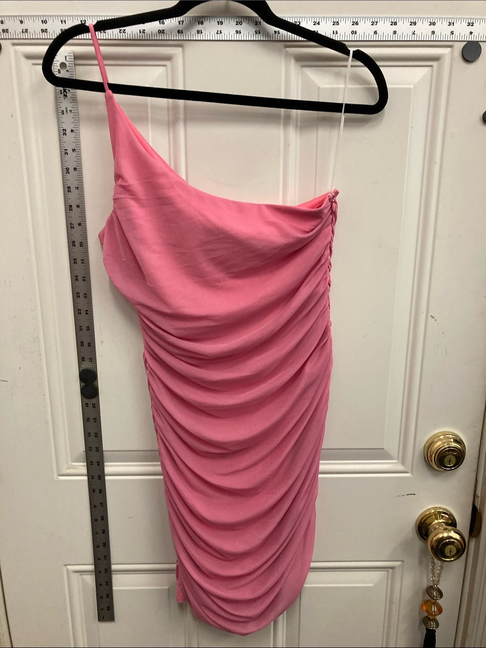 Princess Polly One-Shoulder Pink Draped Slip Dress - Pre-loved